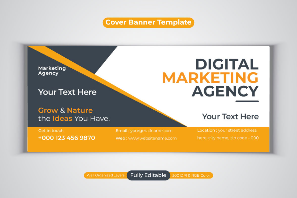 Creative \Digital Marketing Agency Template Design For Facebook Cover Banner