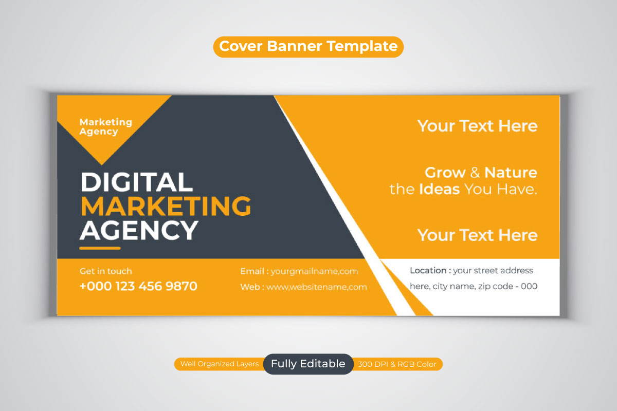 Creative new Idea Digital Marketing Agency Design For Facebook Cover Banne