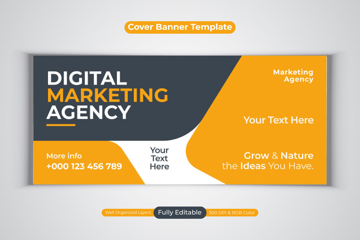 Creative New Idea Digital Marketing Agency Template For Facebook Cover Banner