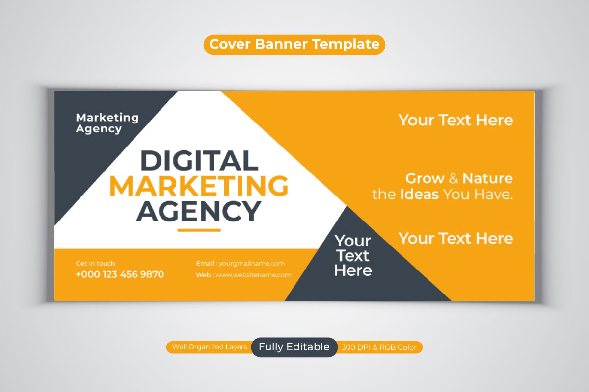 Creative New Digital Marketing Agency Template Design For Facebook Cover Banner