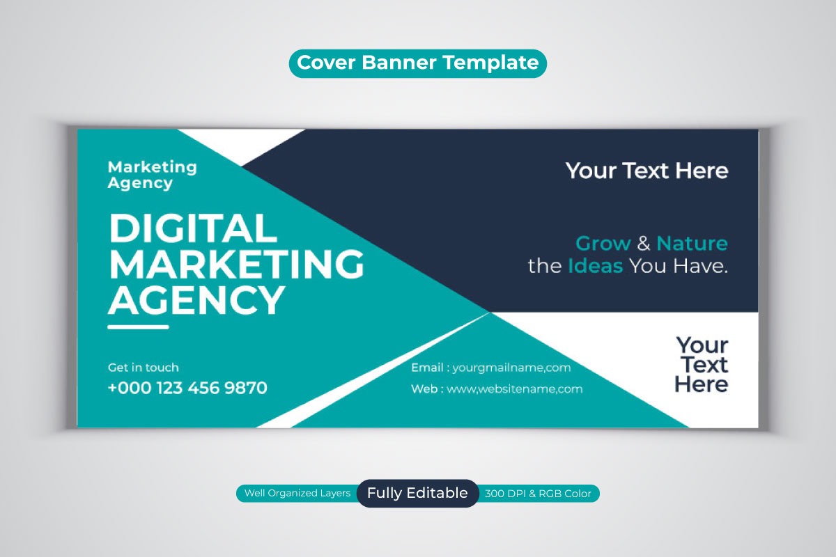Digital Marketing Agency Social Media Banner For  Facebook Cover