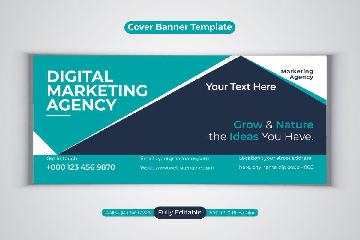 Digital Marketing Agency Social Media Banner For Facebook Cover Design Template