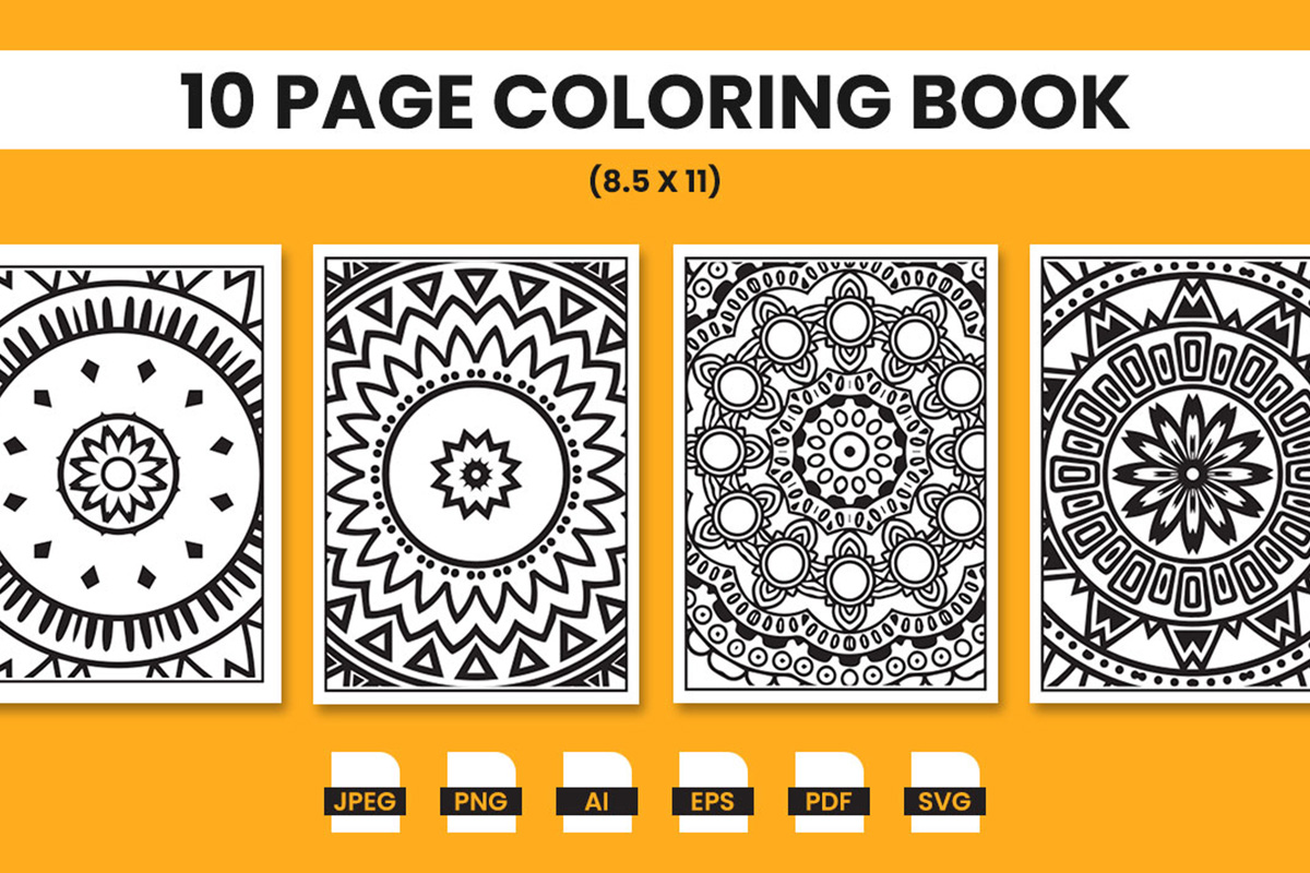 Mandala Design Adult Coloring Pages for Kdp Interior