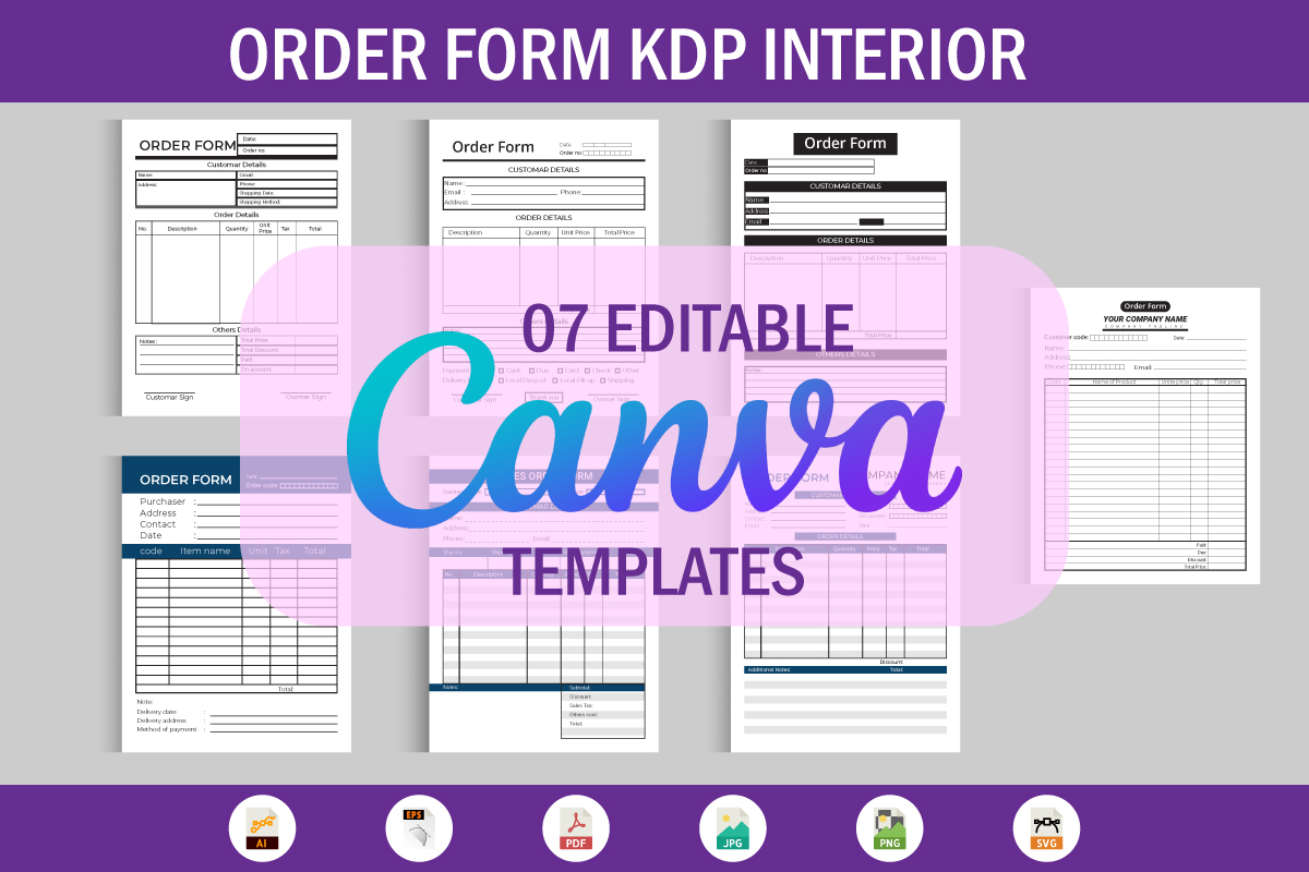 07 Editable Canva Templates Order Form for KDP