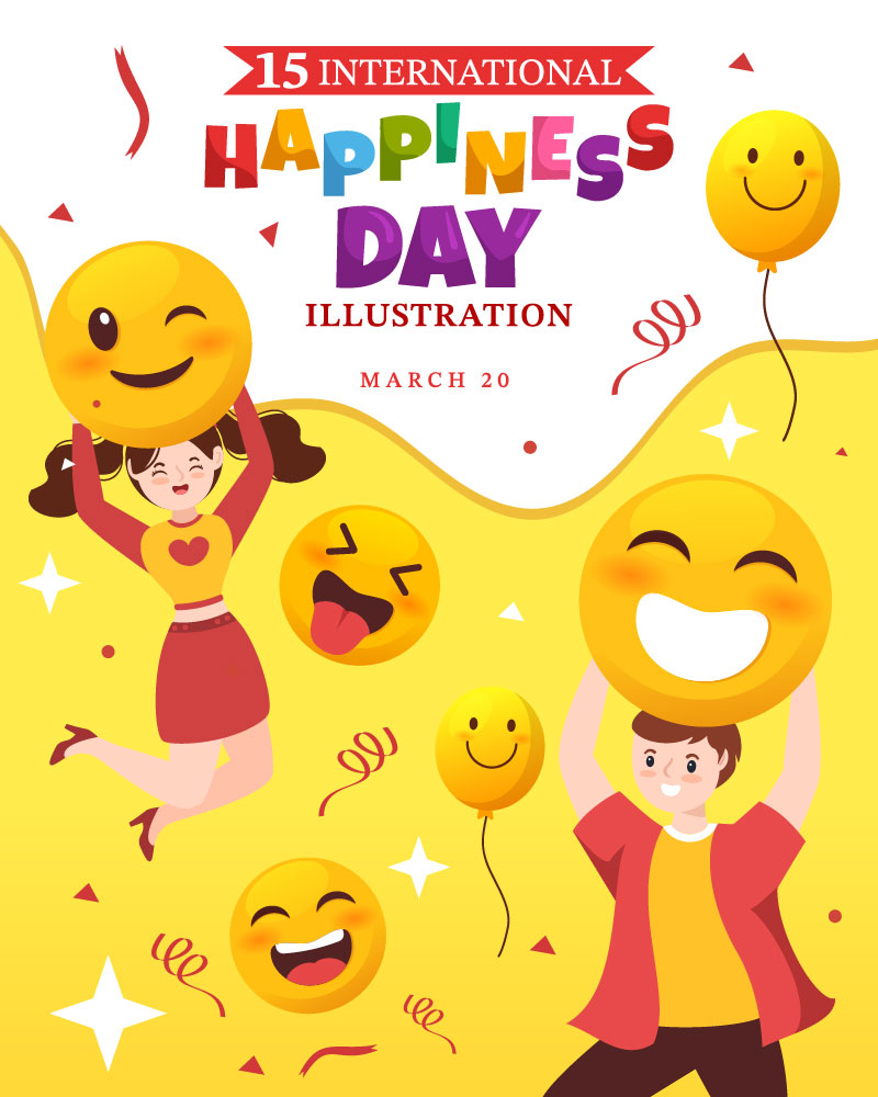 15 World Happiness Day Illustration