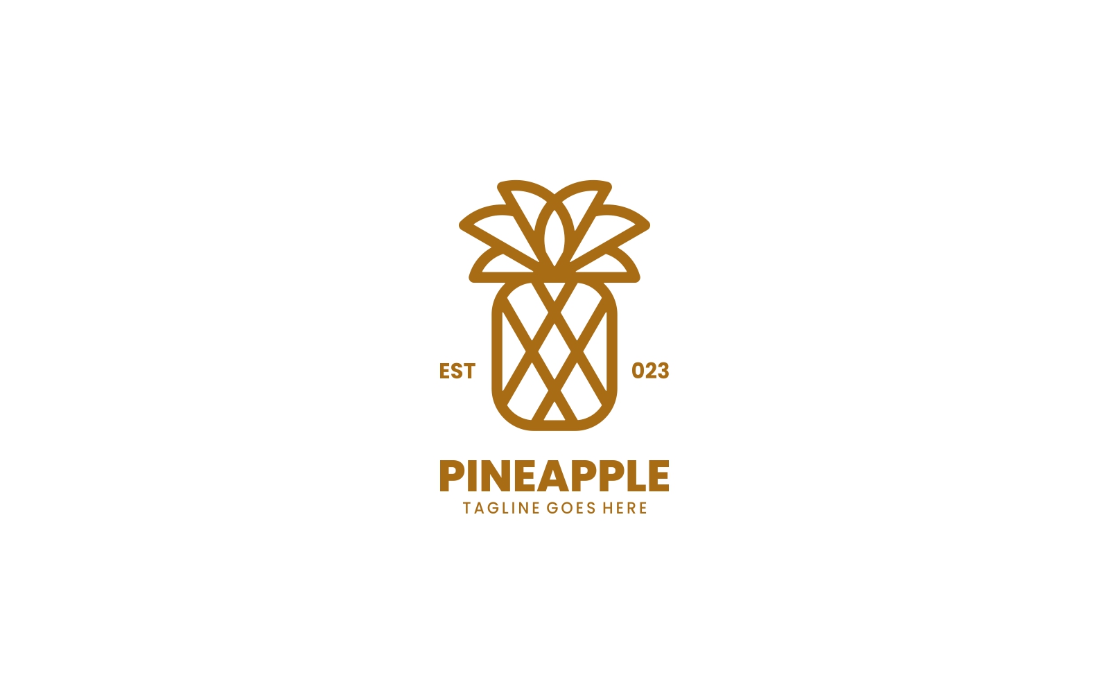 Pineapple Line Art Logo Template