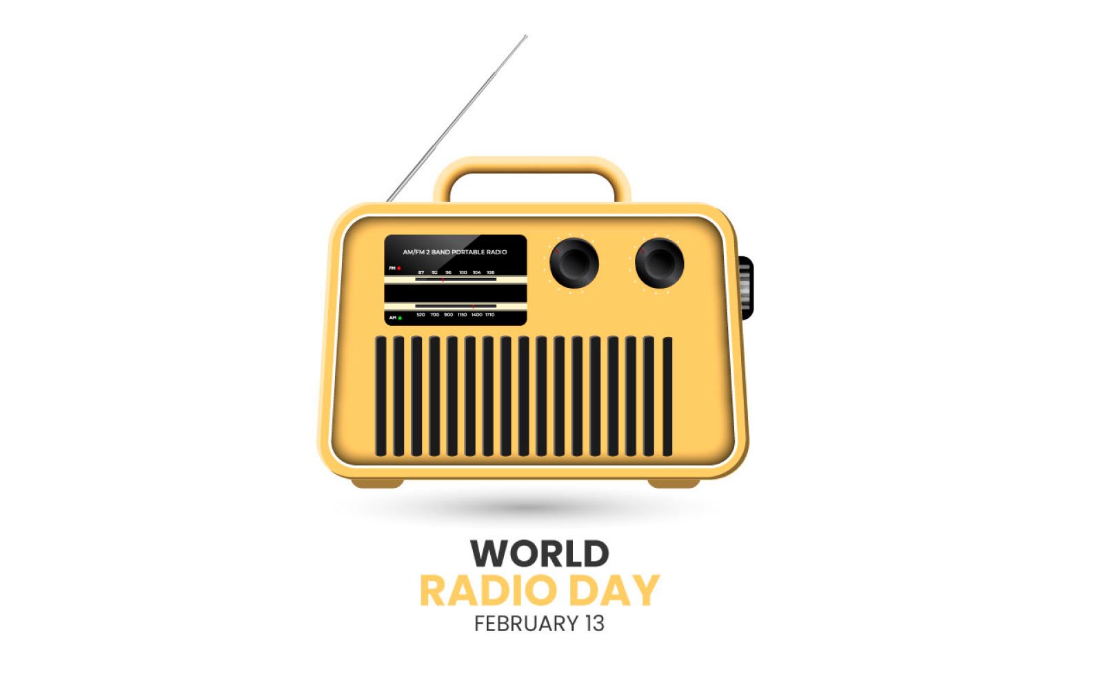 World radio day with realistic radio design illustration  concept