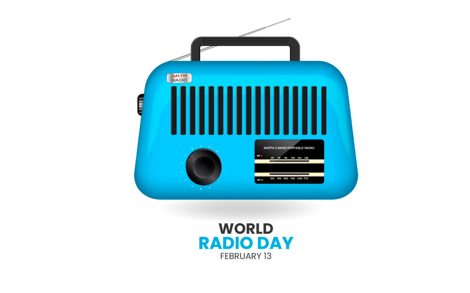 vector world radio day with  isolated on white background