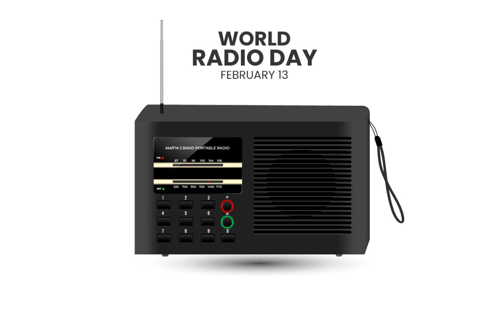 vector world radio day with realistic radio design concept illustration  concept