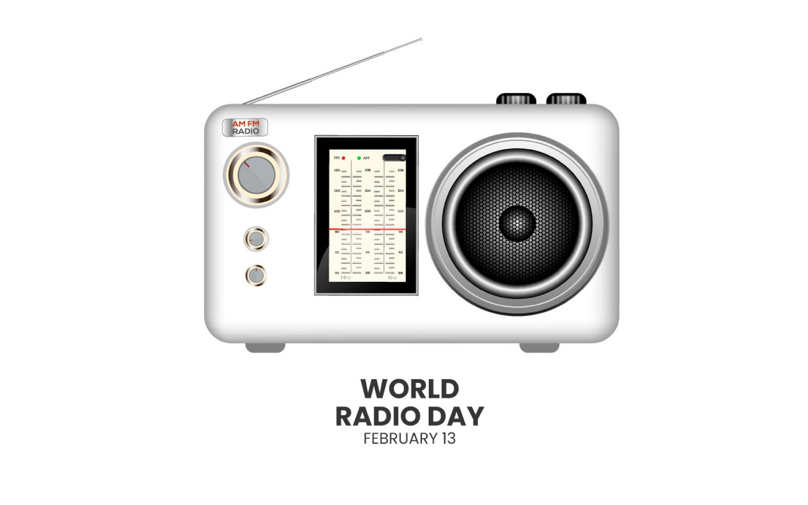 World radio day in a geometric style