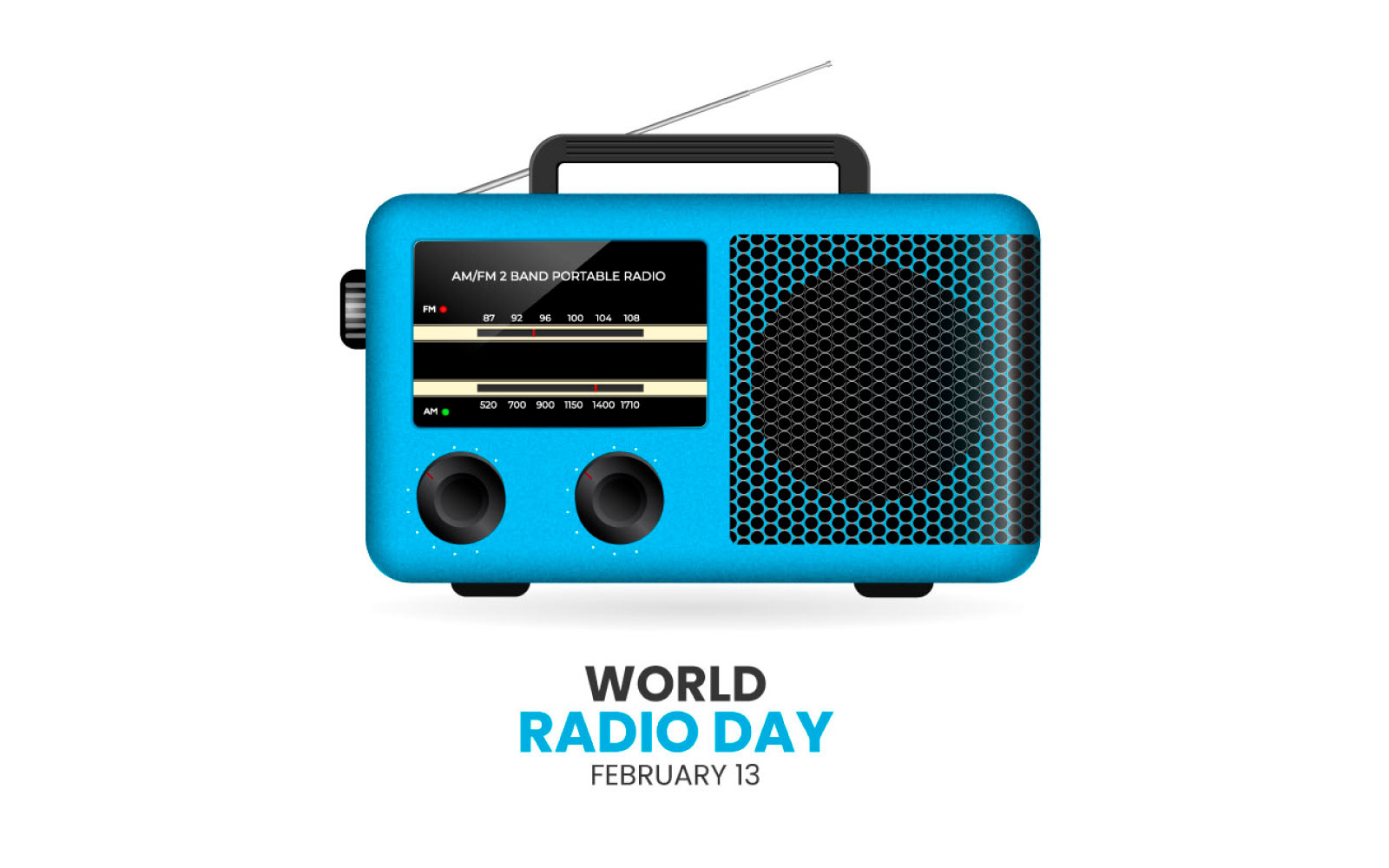 world radio day in a geometric style illustration concept