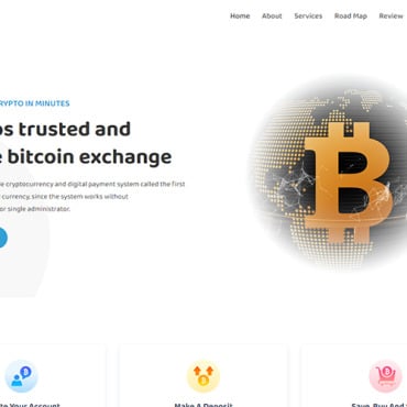 Blockchain Coin Landing Page Templates 309569