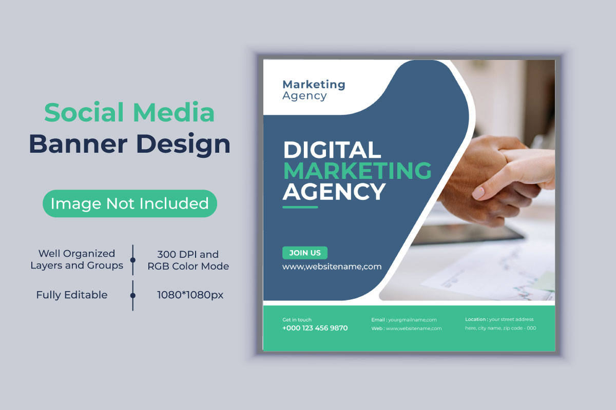 Digital Marketing Agency Social Media Post Banner Design Template