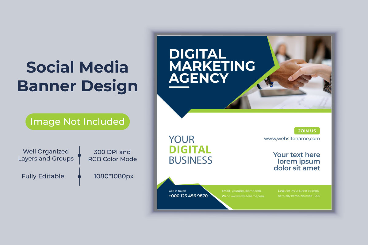 Digital Marketing Agency Social Media Post Business Banner Vector Design