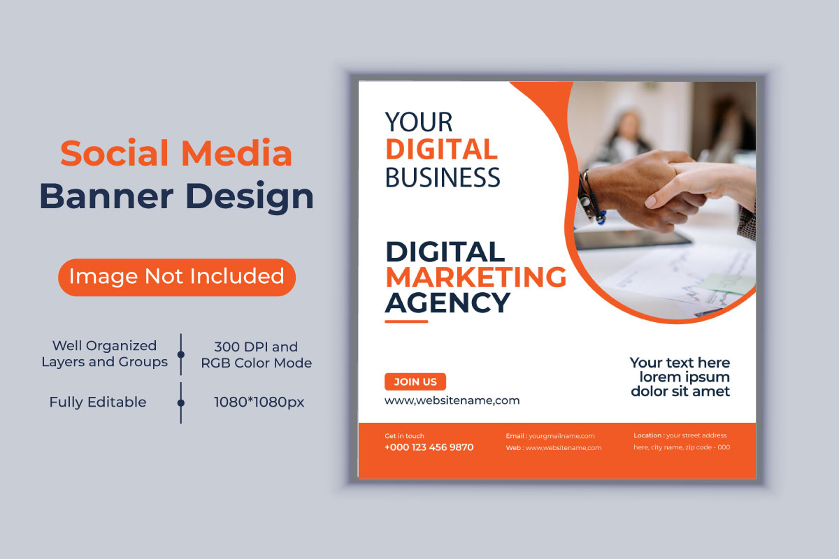 Digital Marketing Agency Social Media Banner Design Vector Template