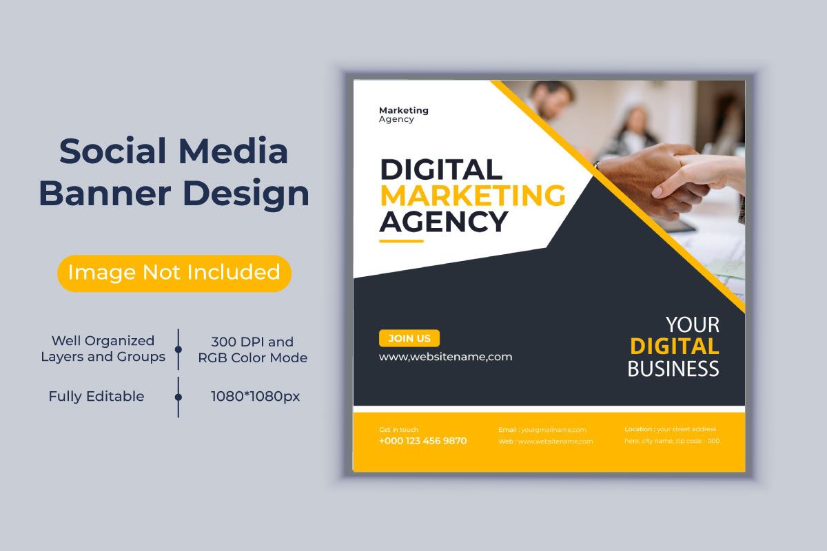 Digital Marketing Social Media Post Banner Design Template Template