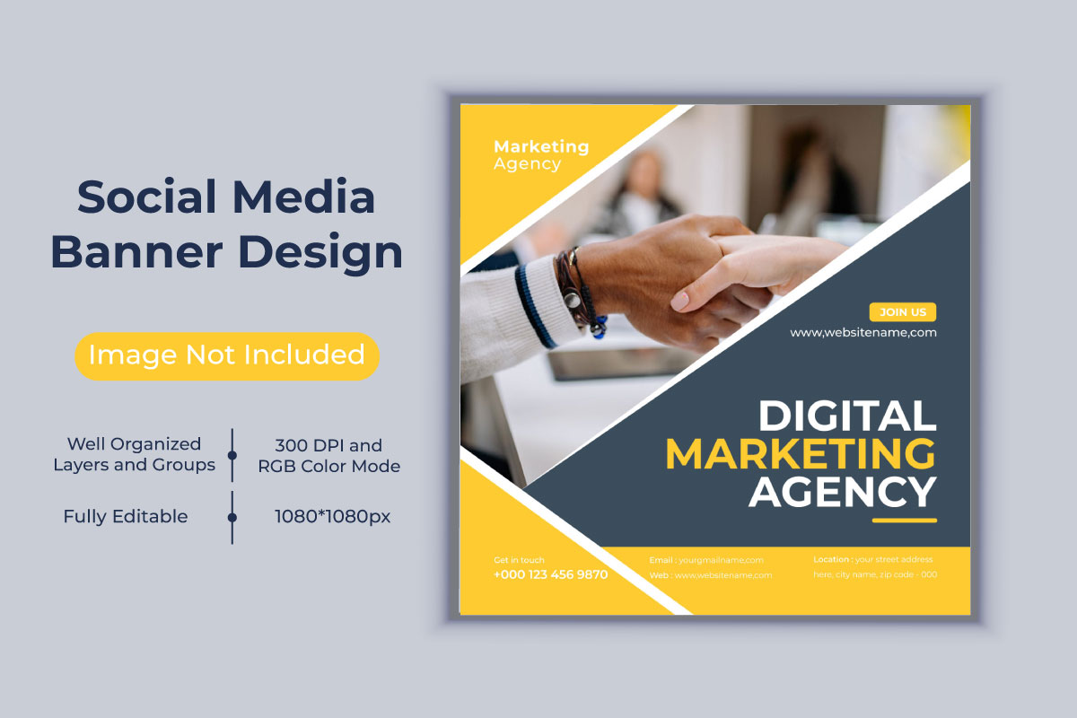 Digital Marketing Agency Instagram Post And Social Media Banner Template