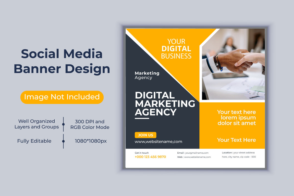 Corporate Digital Marketing Agency Social Media Post Banner Template