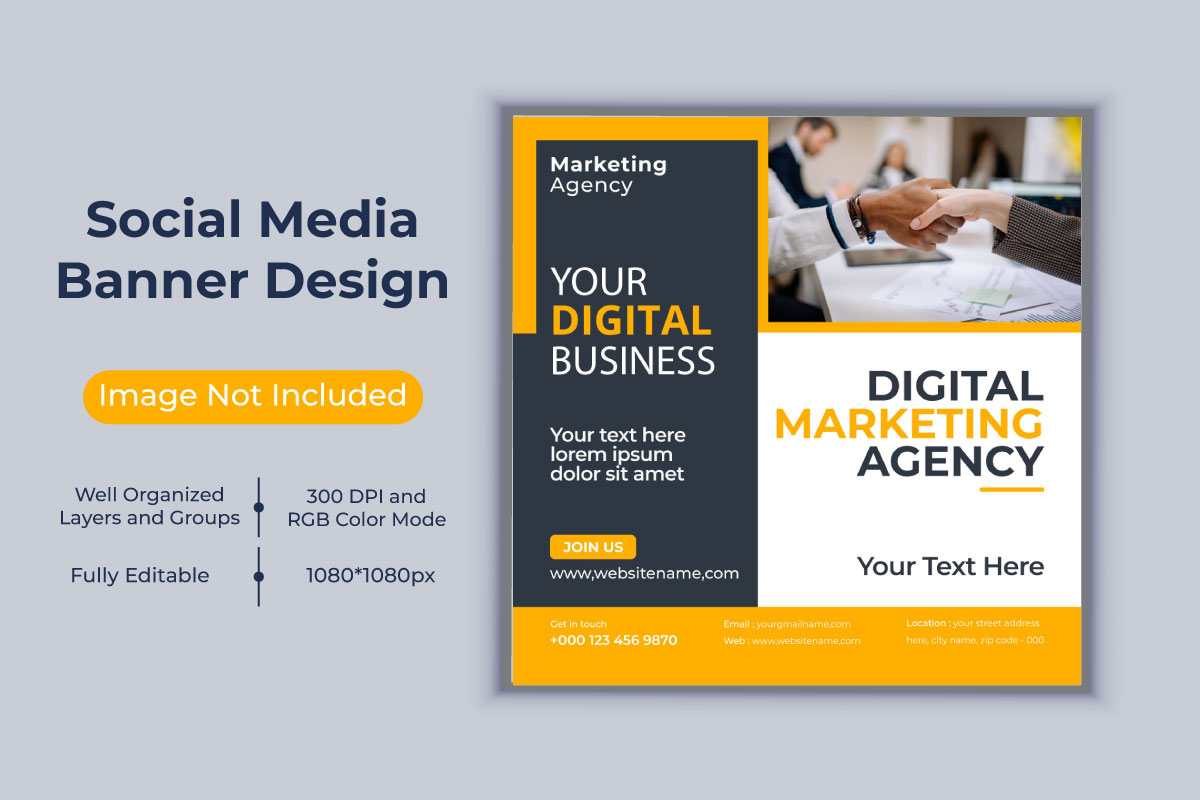 Corporate Digital Marketing Agency Social Media Post Business Banner Template