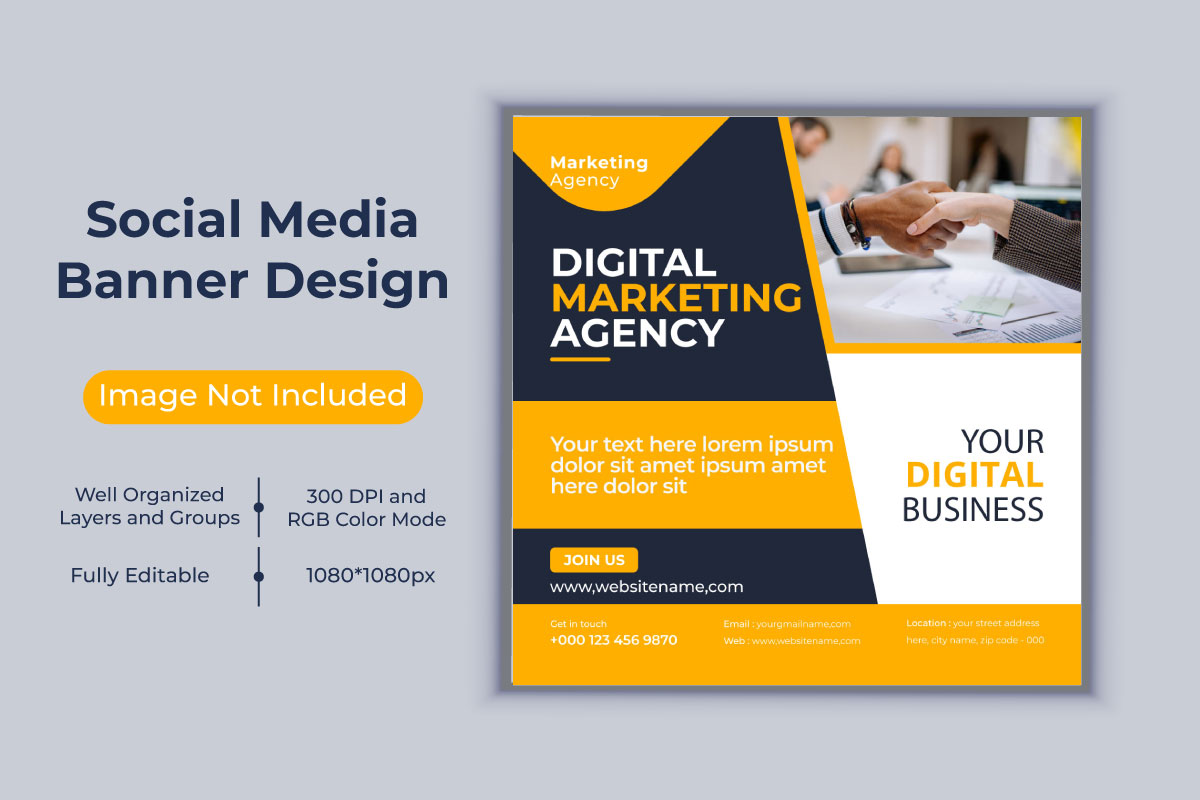 Corporate Digital Marketing Agency Social Media Post Business Banner Design Template