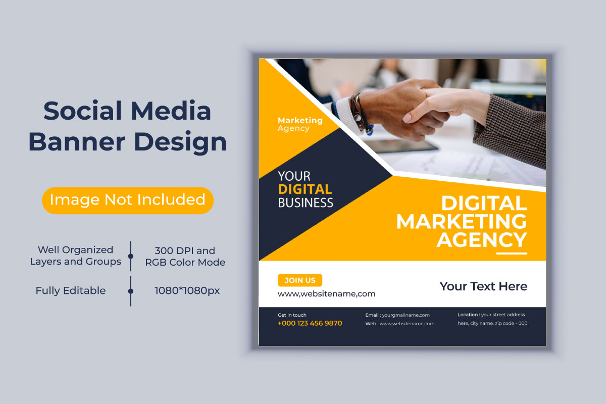 Corporate Digital Marketing Agency Social Media Post Business Banner Design Vector Template