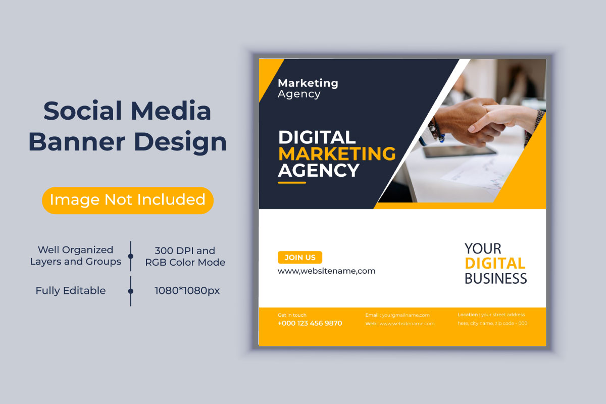 Corporate Digital Marketing Agency Social Media Post Web Banner Design Template