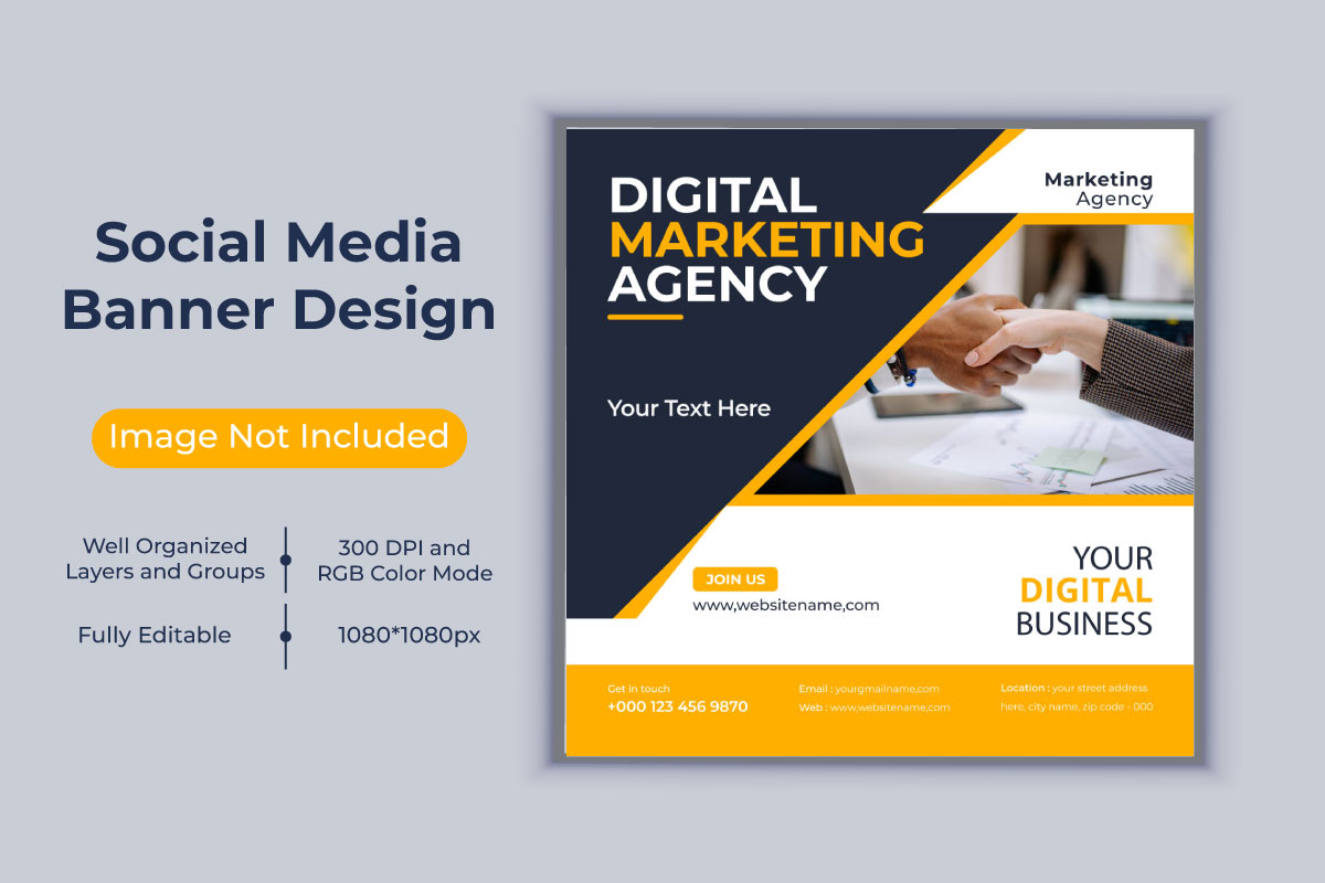 Corporate Digital Marketing Agency Social Media Post Design