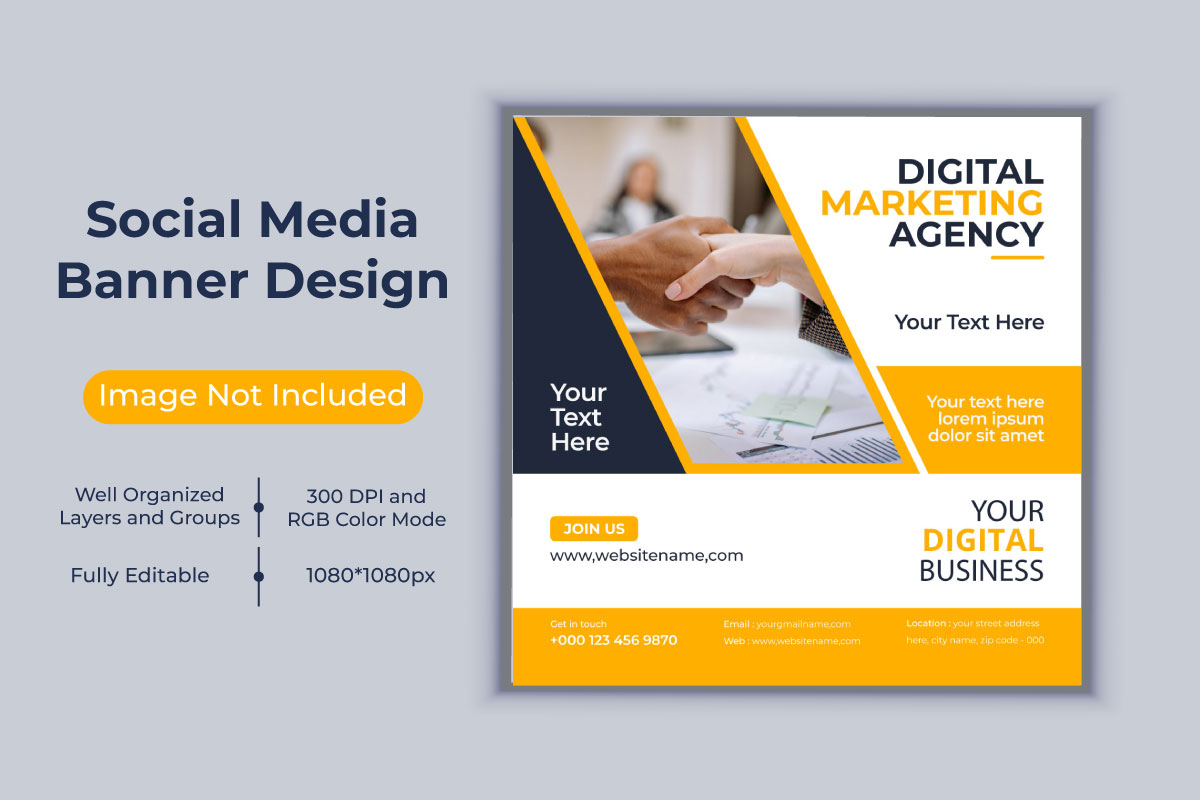 Corporate Digital Marketing Agency Social Media Post Business Banner Design