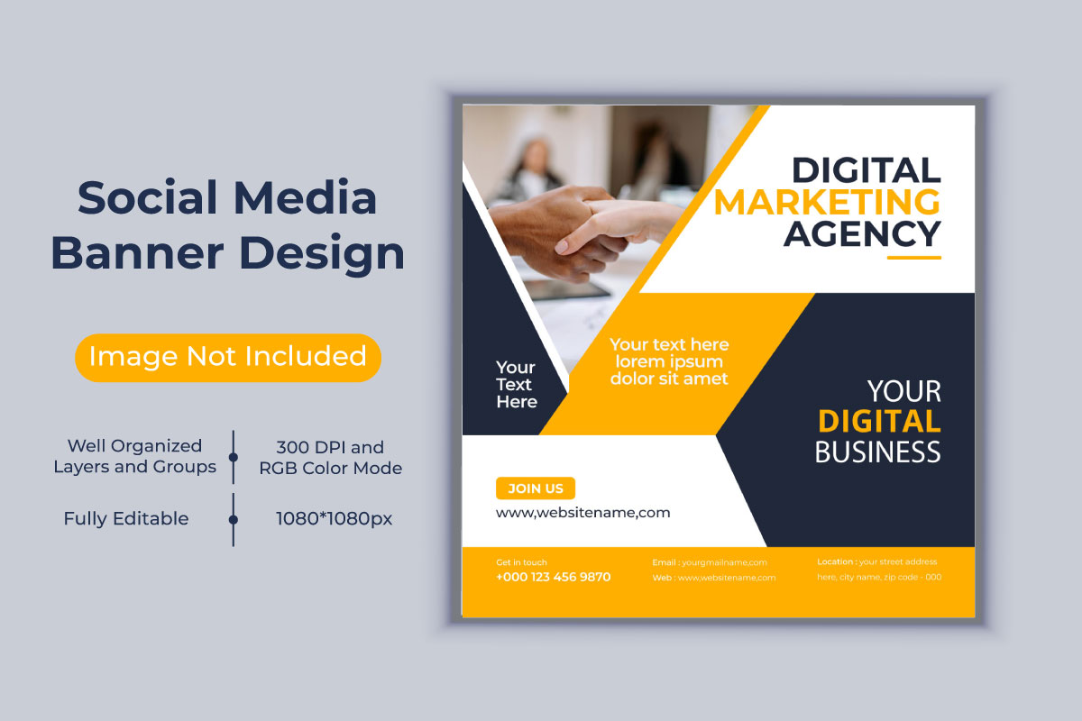 Corporate Digital Marketing Agency Social Media Post Banner Web Template