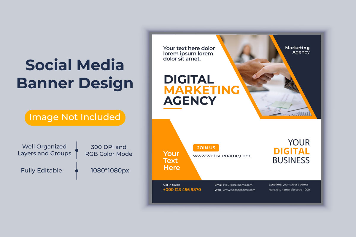 Corporate Digital Marketing Agency Social Media Post Banner Web Template Vector Design