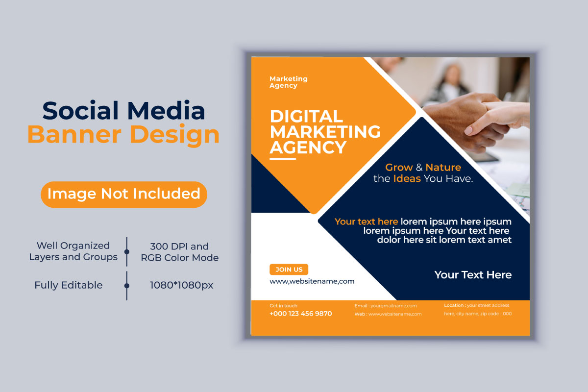 Creative New Idea Digital Marketing Agency Banner Design