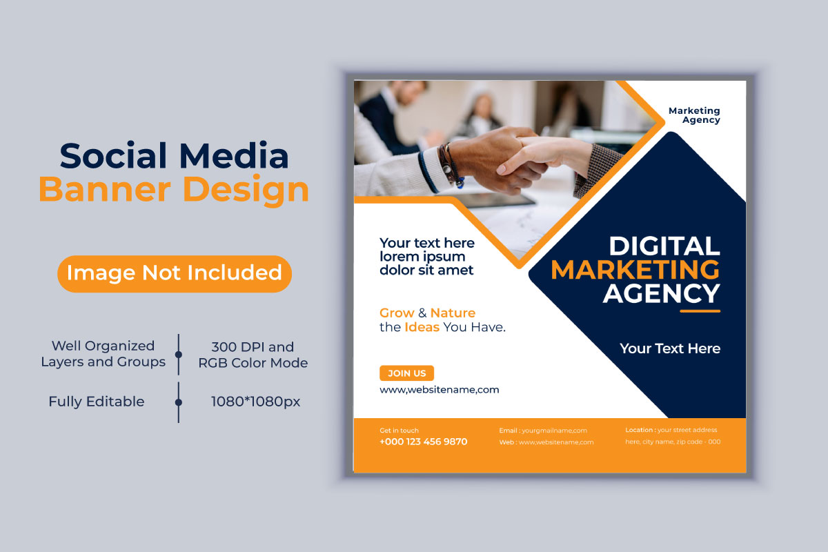 Creative Digital Marketing Agency Template Design For Social Media Post