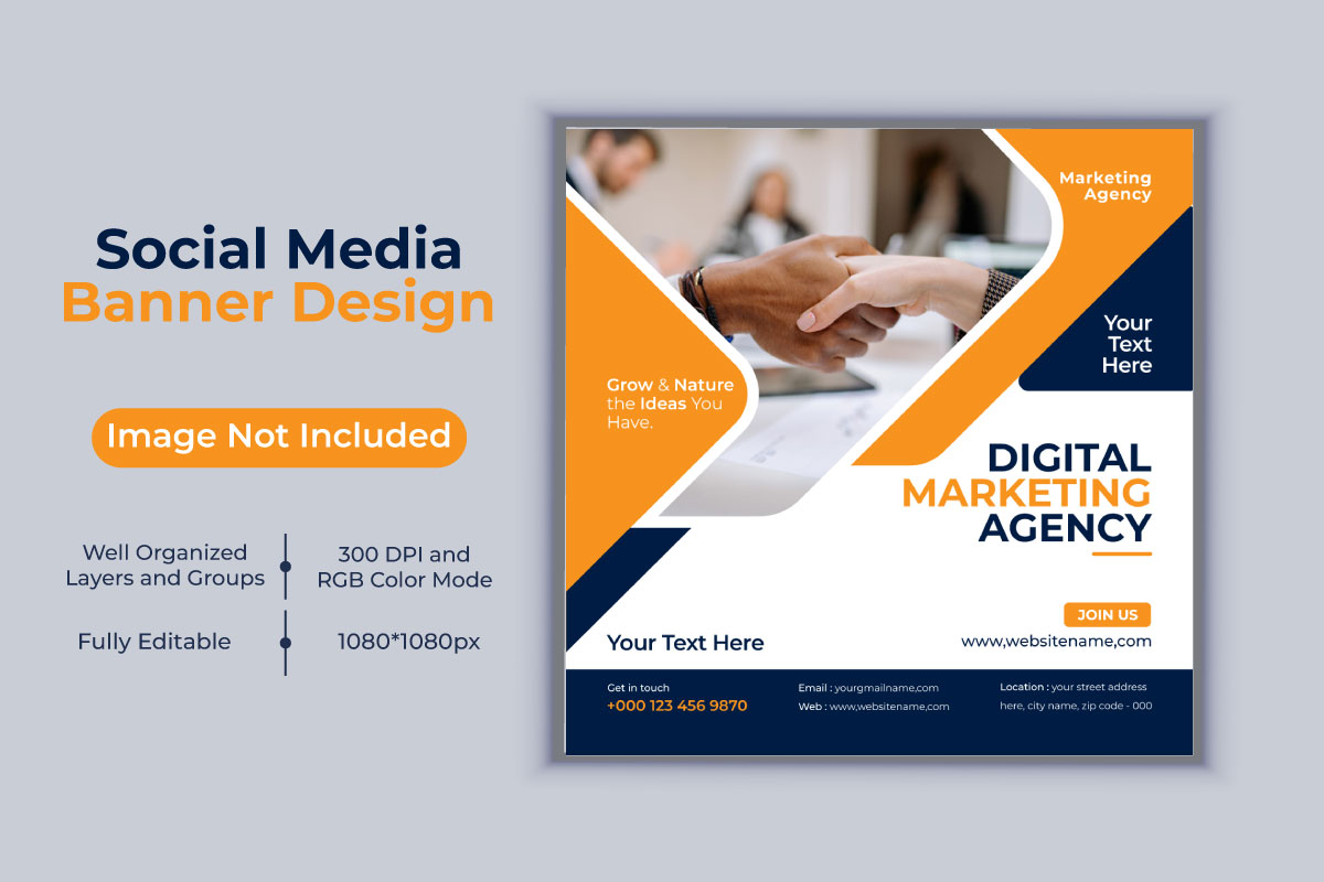 Creative Digital Marketing Agency Banner Template Design For Social Media Post