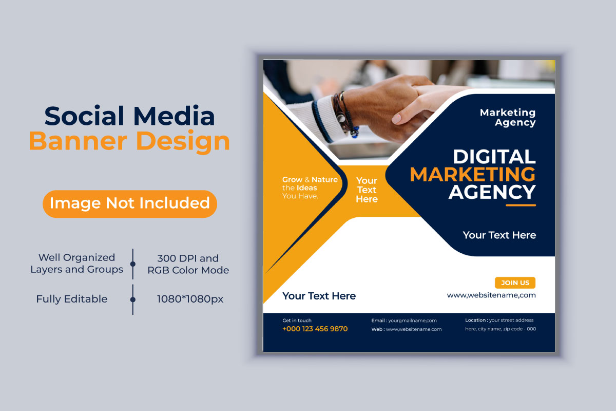 Creative New Digital Marketing Agency Template Design For Social Media Post