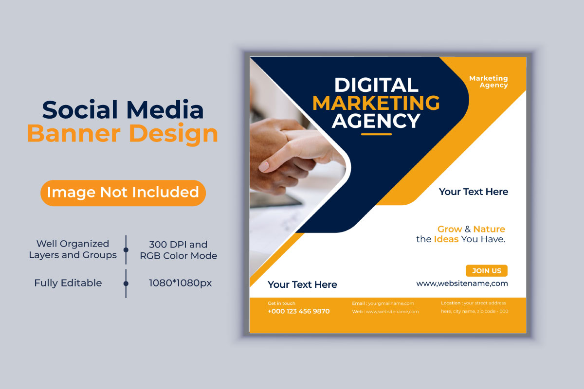 Creative New  Digital Marketing Agency Banner Vector Design For Social Media Post