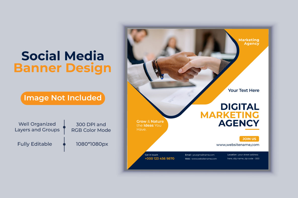 Creative New Idea Digital Marketing Agency Template Social Media Post And Banner