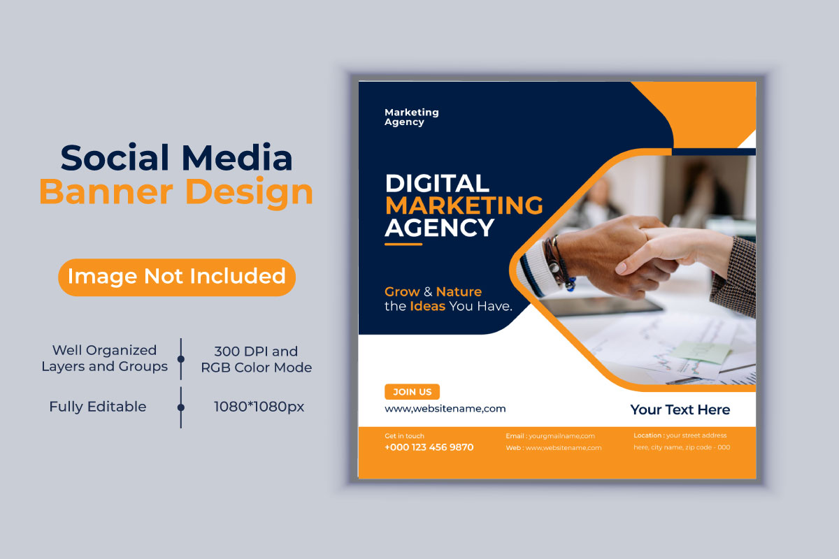 Creative Idea Digital Marketing Agency Vector Template Social Media Post And Banner