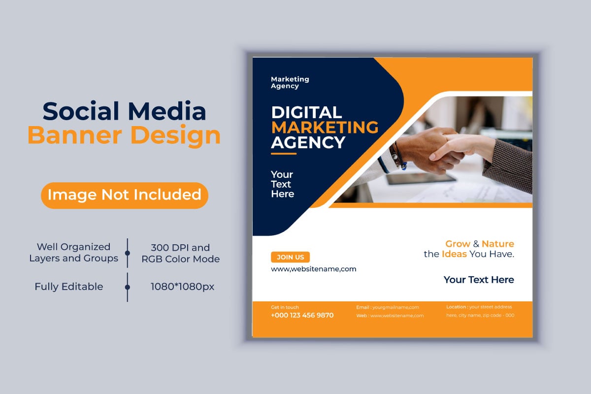 Creative Idea Digital Marketing Agency Template Social Media Post And Vector Banner