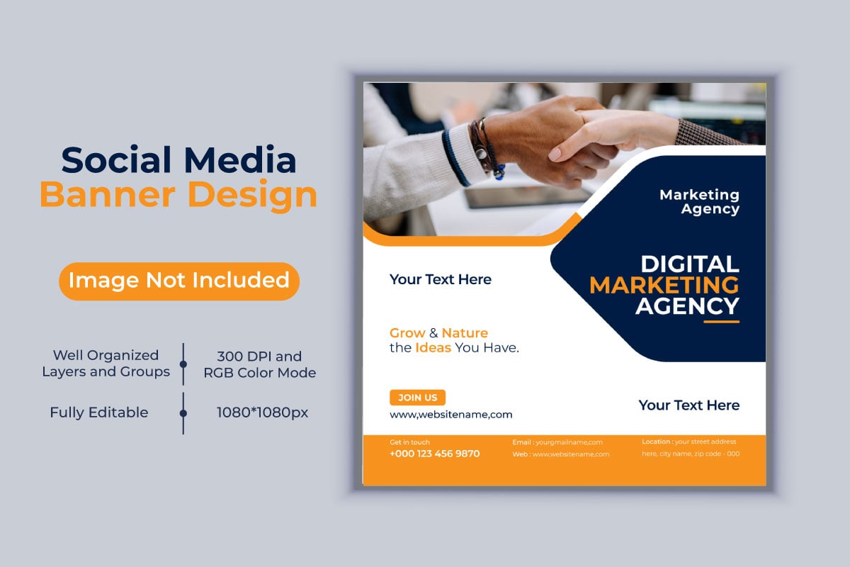 Creative New Idea Digital Marketing Agency Vector Template Social Media Post And Banner