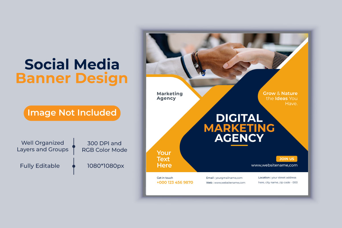 Creative New Idea Digital Marketing Agency Template Social Media Post And Banner Design