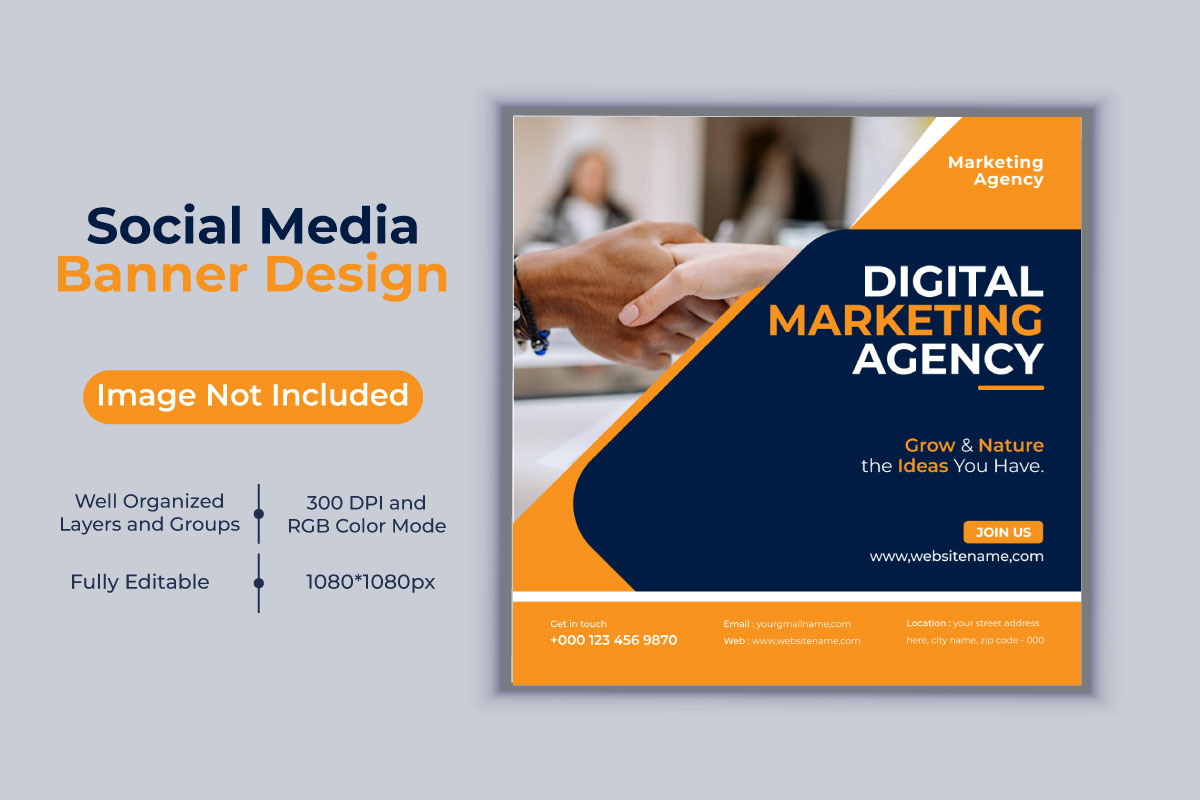 Creative New Idea Digital Marketing Agency Vector Template Social Media Post And Banner Design