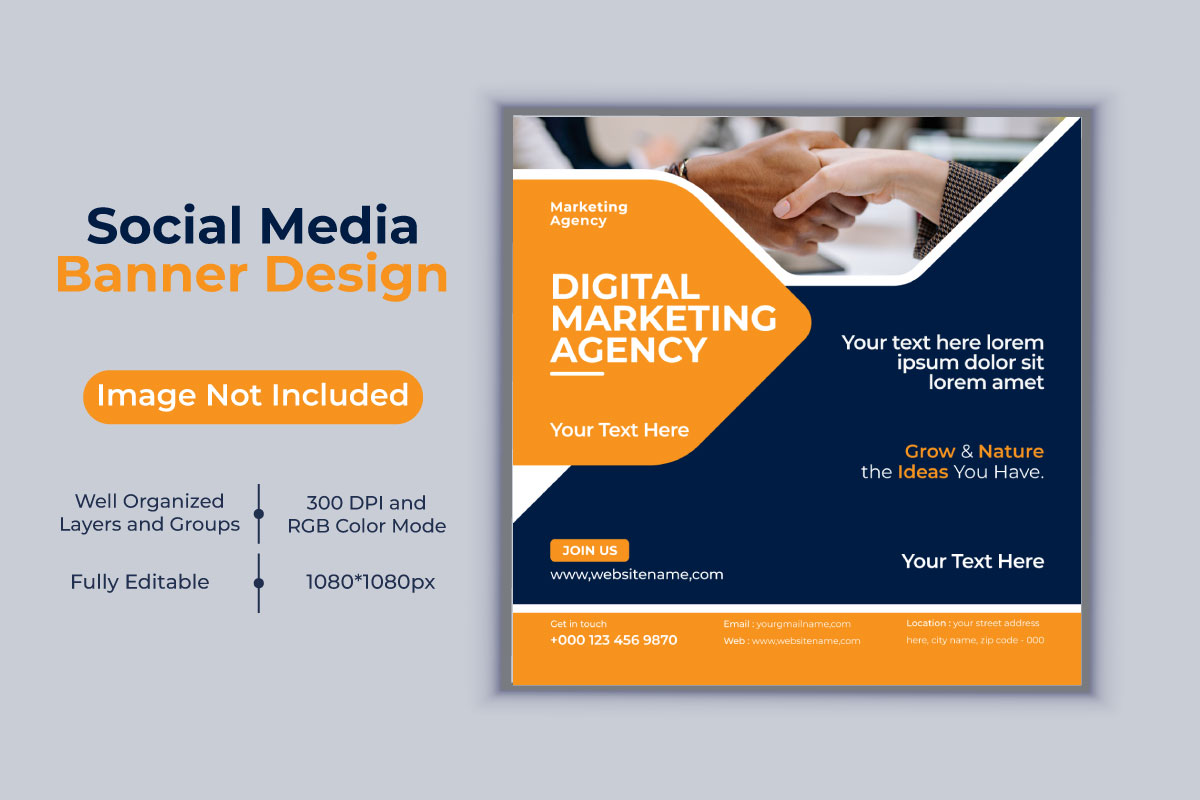 Creative Digital Marketing Agency Template Social Media Post And Banner