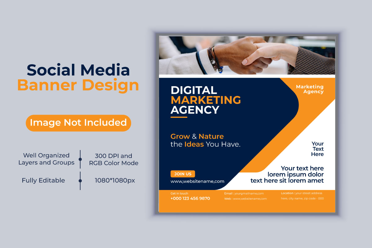 Creative New Digital Marketing Agency Vector Template Social Media Post And Banner Design