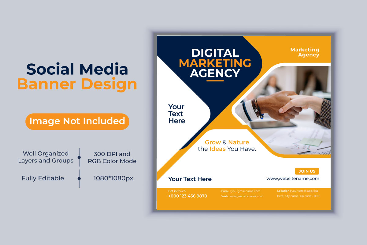 Creative Digital Marketing Agency Template Social Media Post And Banner Design