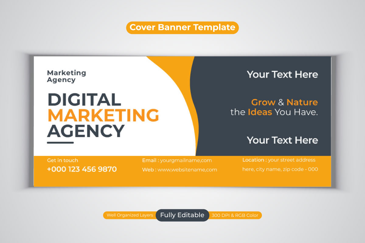 New Facebook Cover Business Banner Design Vector Template