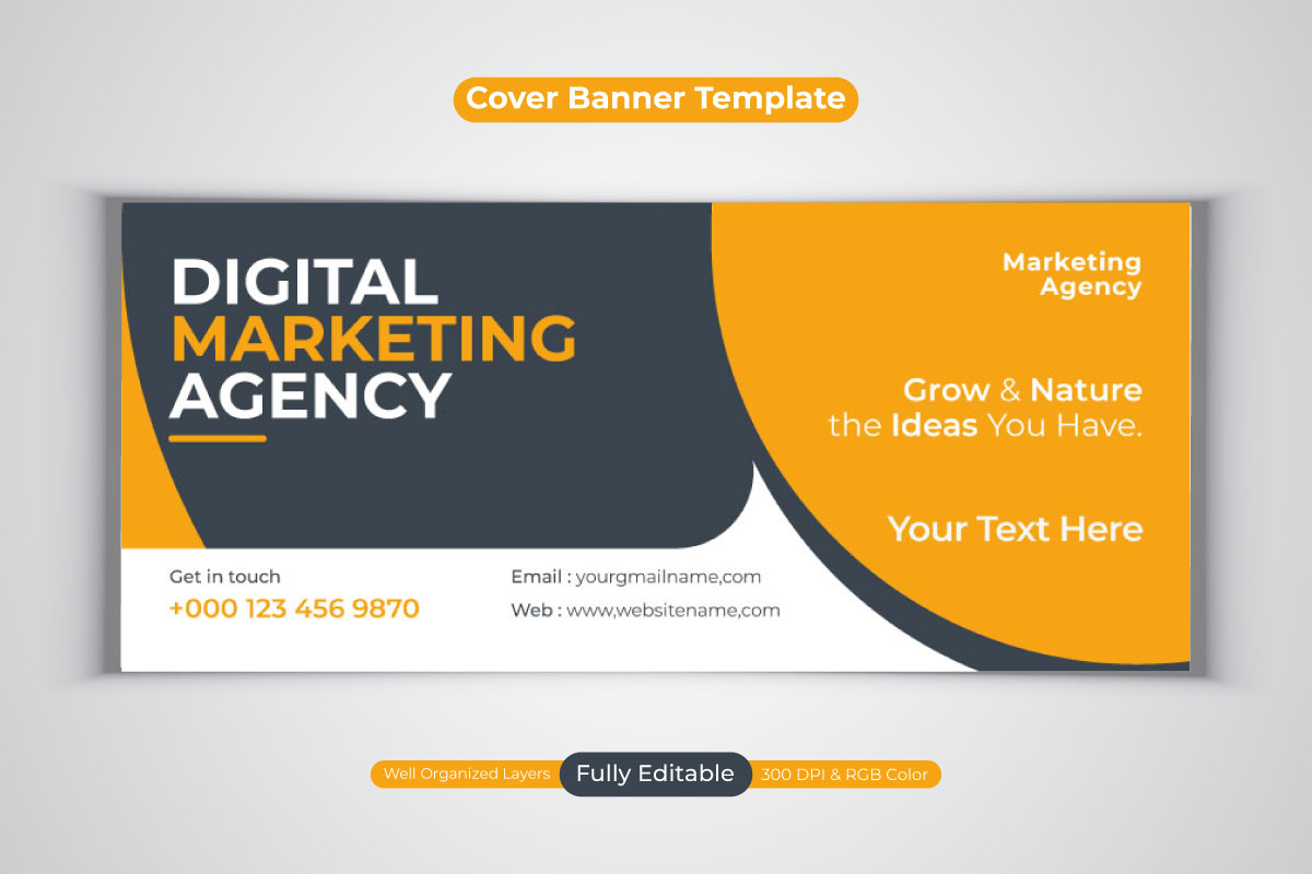 Creative Idea Digital Marketing Agency Template Design For Facebook Cover Banner