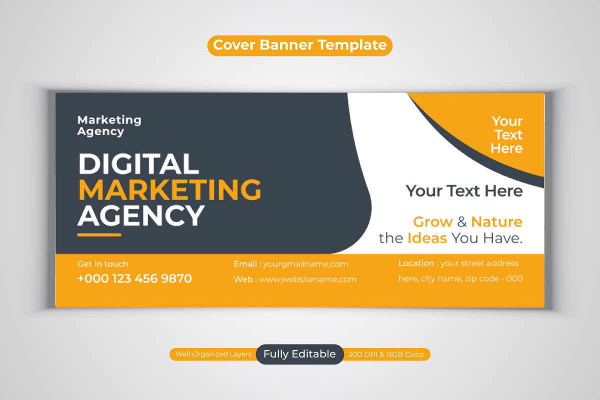 New Creative Idea Digital Marketing Agency Template Design For Facebook Cover Banner