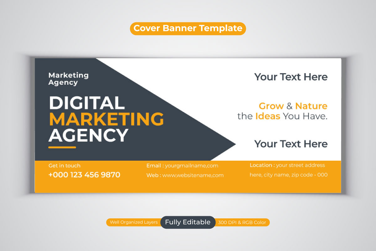 New Creative Idea Digital Marketing Agency Design For Facebook Cover Banner