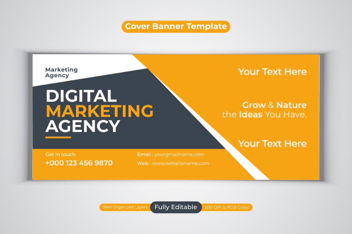 Creative Idea New Digital Marketing Agency Template For Facebook Cover Banner