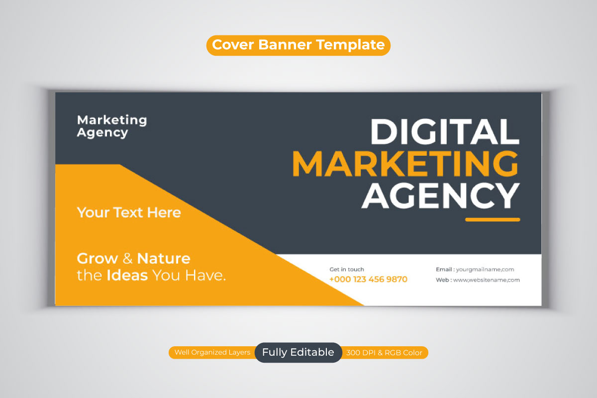 New Digital Marketing Agency Vector Design For Facebook Cover Banner